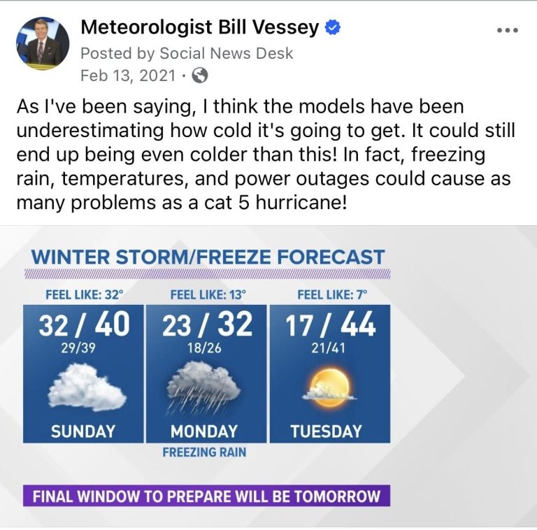 Got down to 17°F on Monday with a high of 31°; Around 50,000 customers In the viewing area lost power with many out for 2–4 days